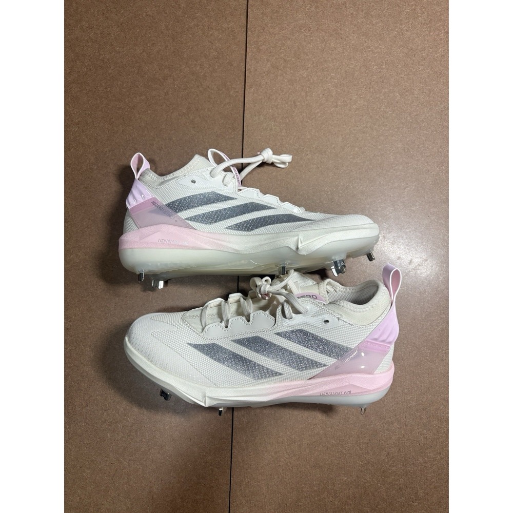 adidas Adizero Instinct+ 2 Softball Cleats White/Pink/Silver Women's 9